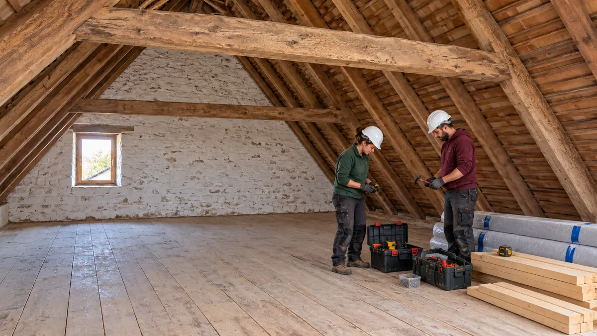 Étape 2 : Installer le chantier intérieur — illustration générée