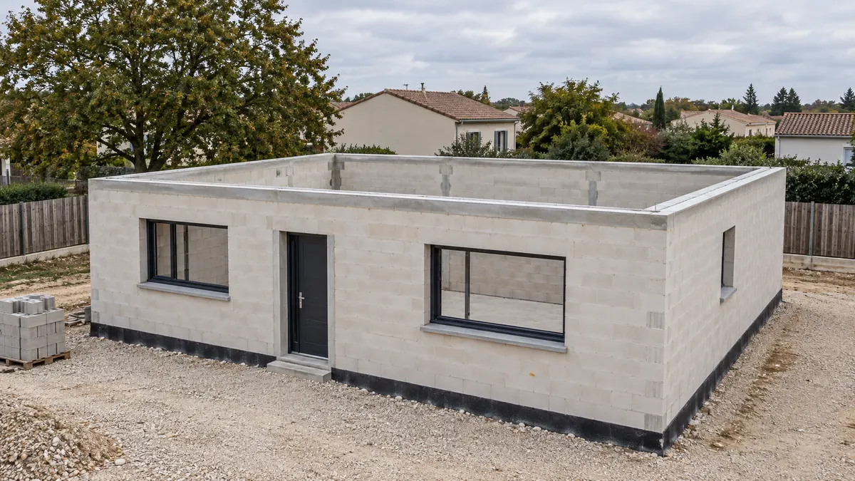 Avant : Construction d’une charpente, état initial illustré