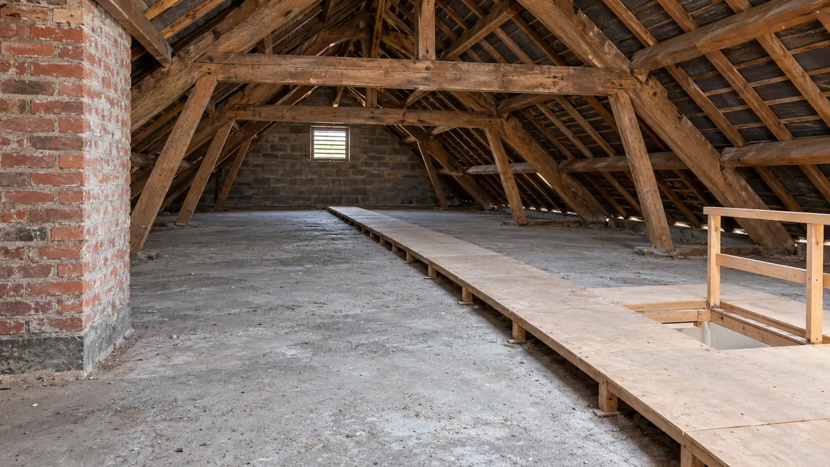 Avant : Isolation de combles perdus par soufflage, état initial illustré