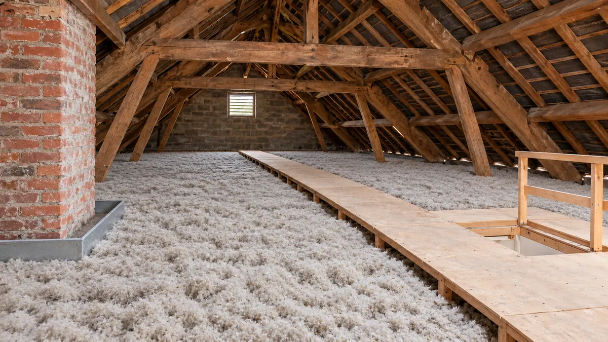 Après : Isolation de combles perdus par soufflage, état final illustré