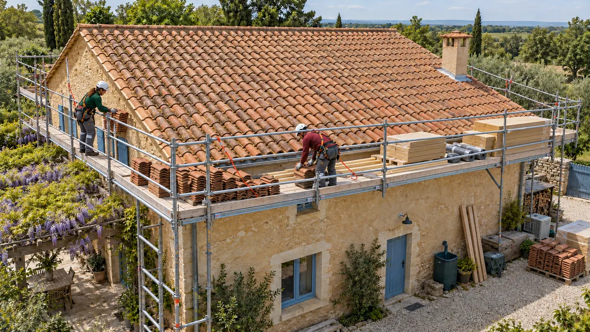 Étape 2 : Le passage à observer : installer le chantier en toiture — illustration générée