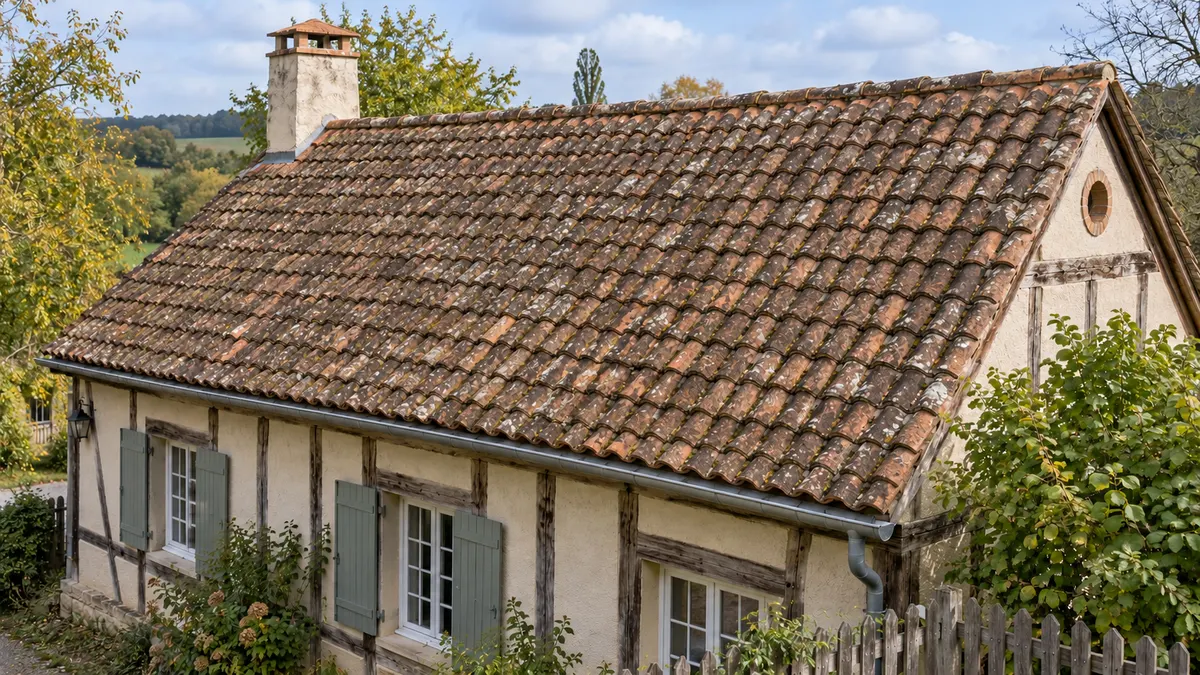 Après : Nettoyage et démoussage de toiture, état final illustré