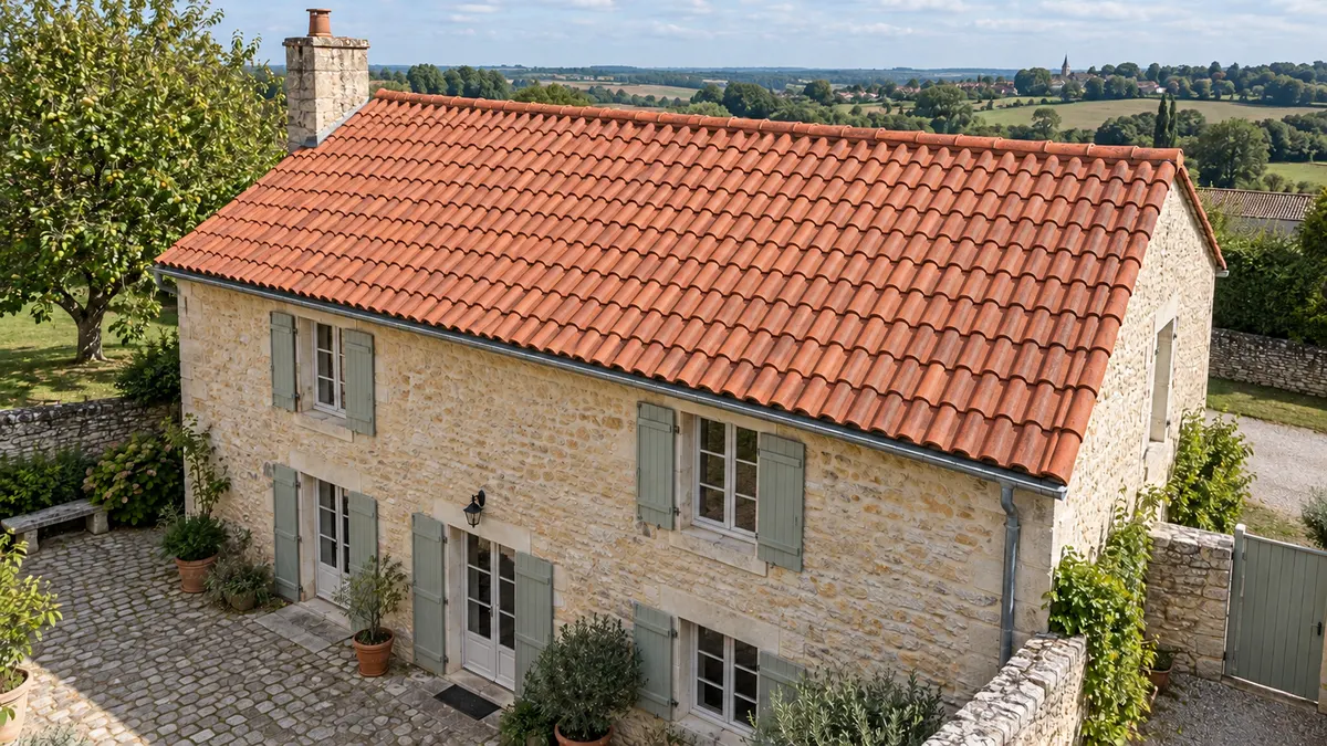 Après : Réfection de toiture en tuiles, état final illustré